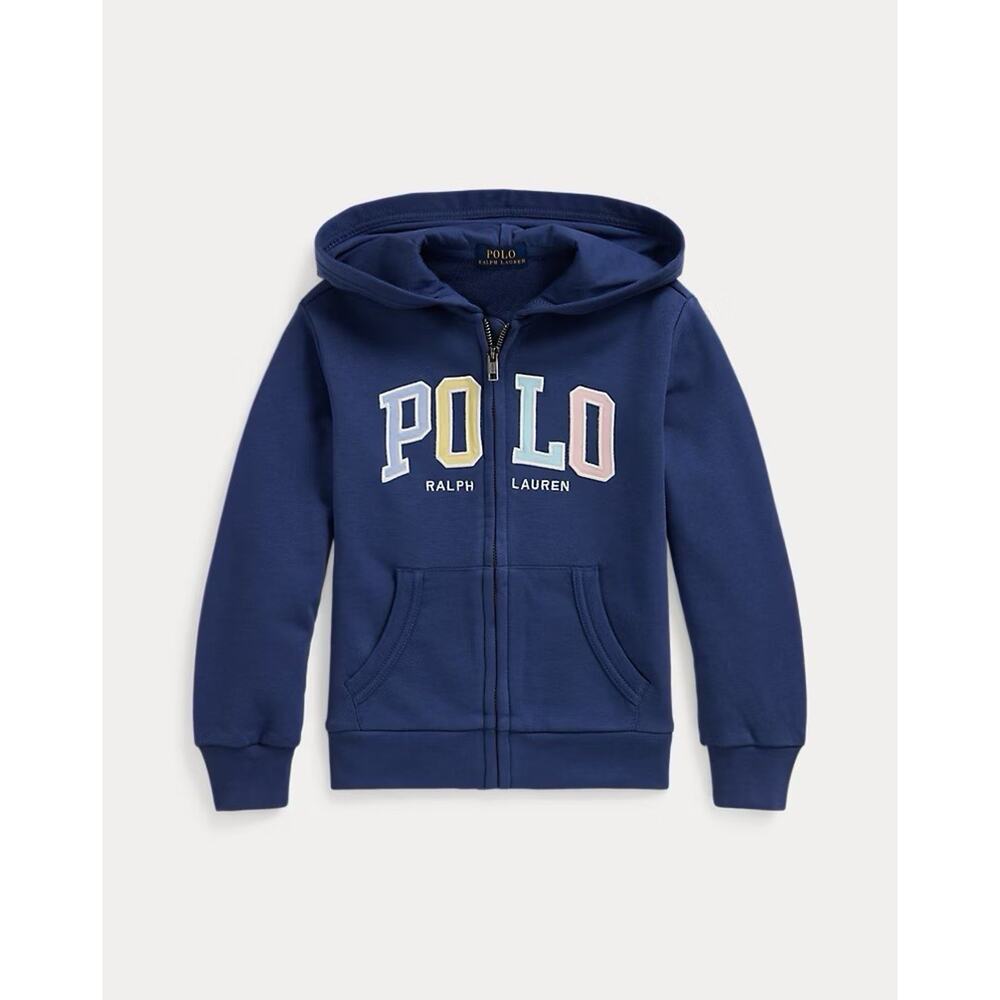 Polo Ralph Lauren Boys Size 5 Embroidered Logo French Terry Full-Zip Hoodie Blue